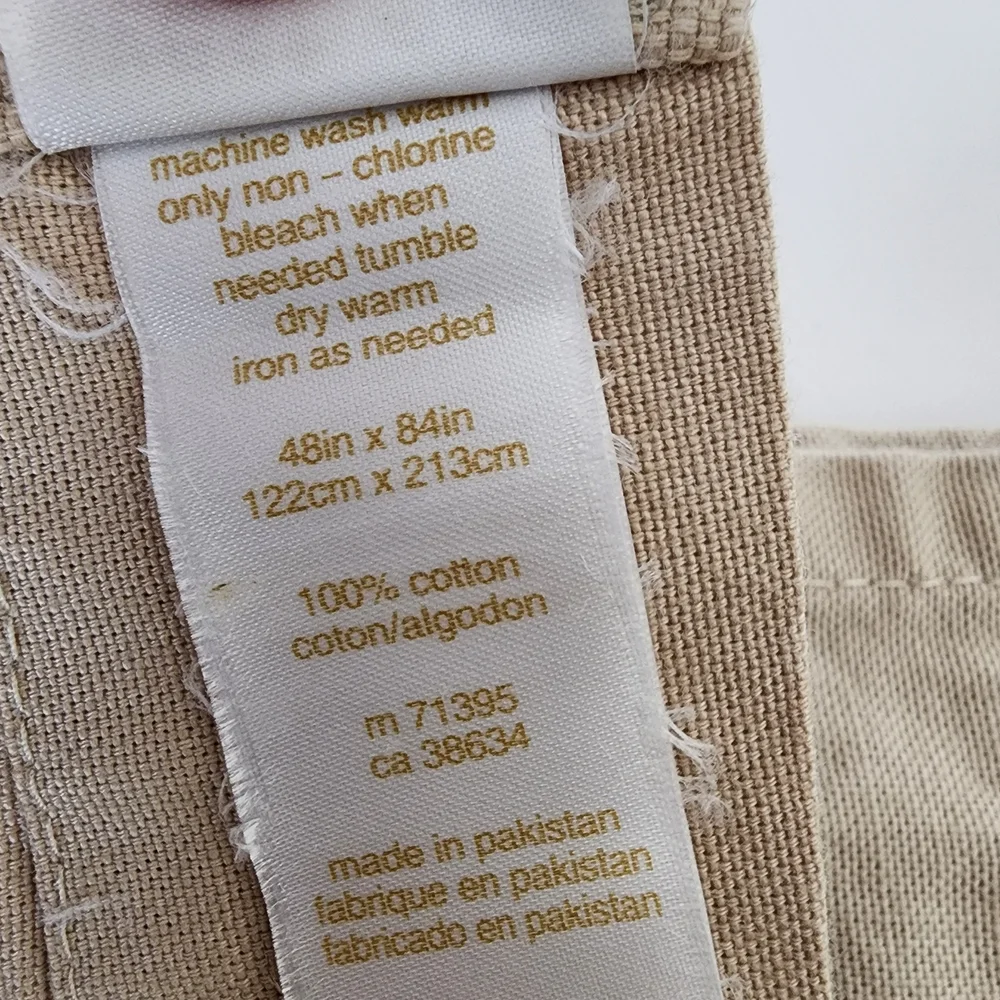 West Elm Tan Cotton Canvas Curtains with Silver Grommets (Set Of 3)